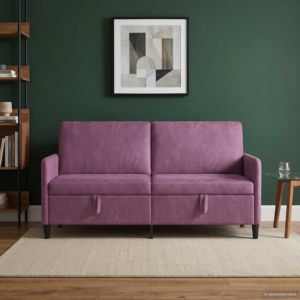 vidaXL Sofa z miejscem do przechowywania Fioletowy 172 x 78 x 87 cm