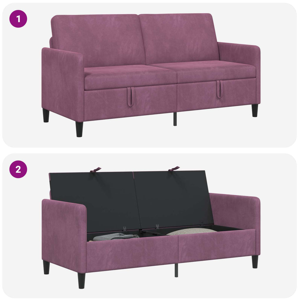 vidaXL Sofa z miejscem do przechowywania Fioletowy 172 x 78 x 87 cm