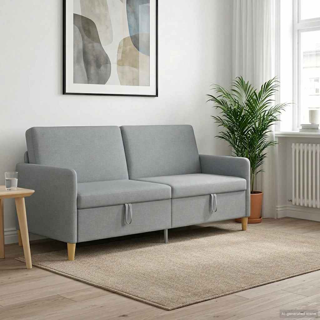 vidaXL Sofa z miejscem do przechowywania jasnoszary 192 x 78 x 87 cm