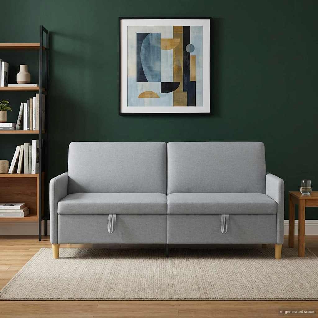 vidaXL Sofa z miejscem do przechowywania jasnoszary 192 x 78 x 87 cm