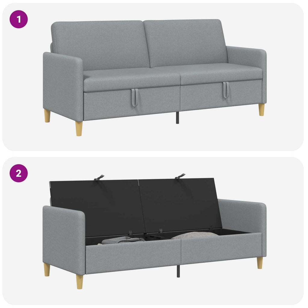 vidaXL Sofa z miejscem do przechowywania jasnoszary 192 x 78 x 87 cm