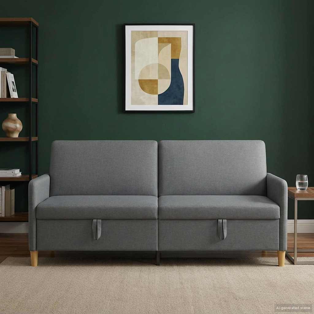 vidaXL Sofa z miejscem do przechowywania ciemnoszary 192 x 78 x 87 cm