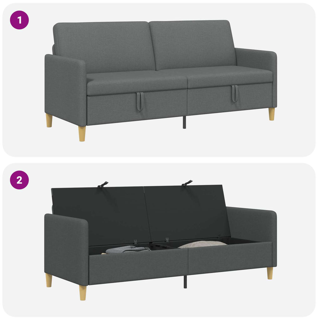 vidaXL Sofa z miejscem do przechowywania ciemnoszary 192 x 78 x 87 cm