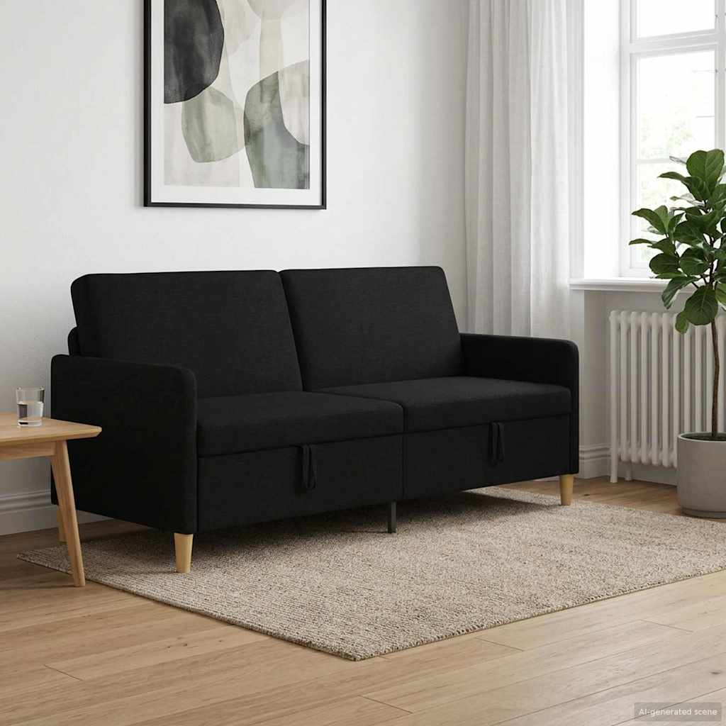 vidaXL Sofa z miejscem do przechowywania Czarny 192 x 78 x 87 cm