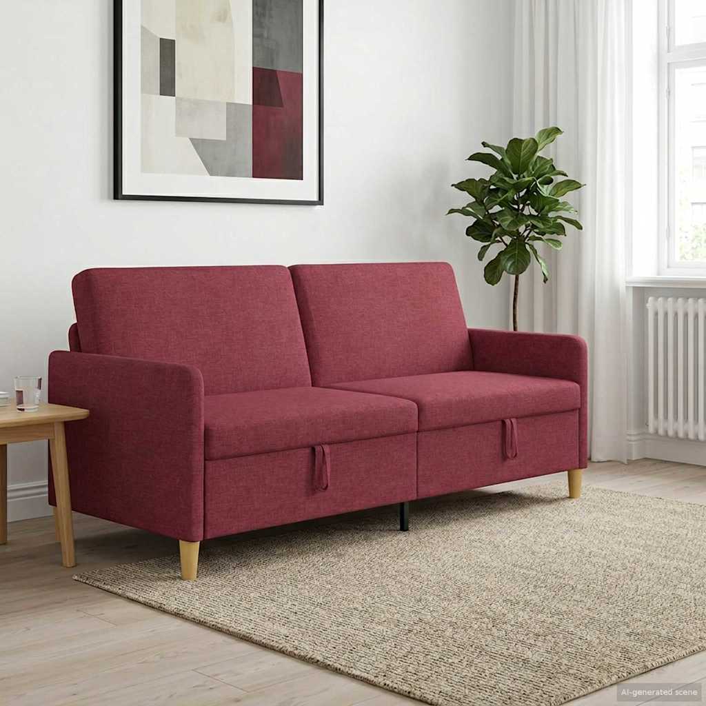 vidaXL Sofa z miejscem do przechowywania Czerwone wino
