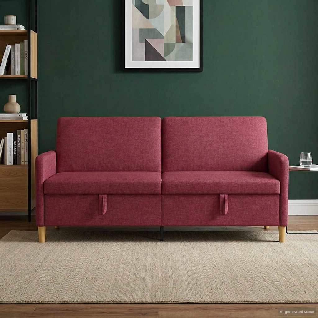 vidaXL Sofa z miejscem do przechowywania Czerwone wino