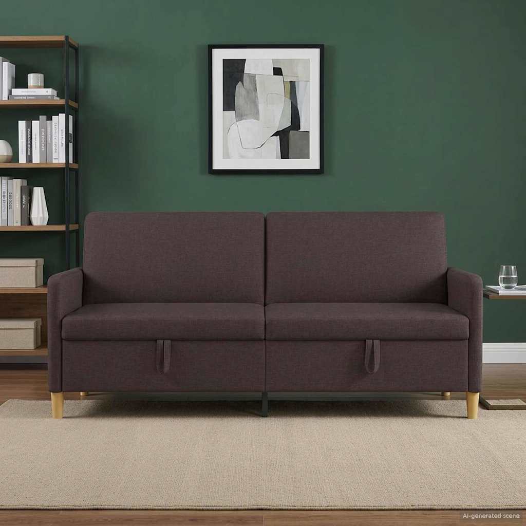 vidaXL Sofa z miejscem do przechowywania Ciemny brąz 192 x 78 x 87 cm