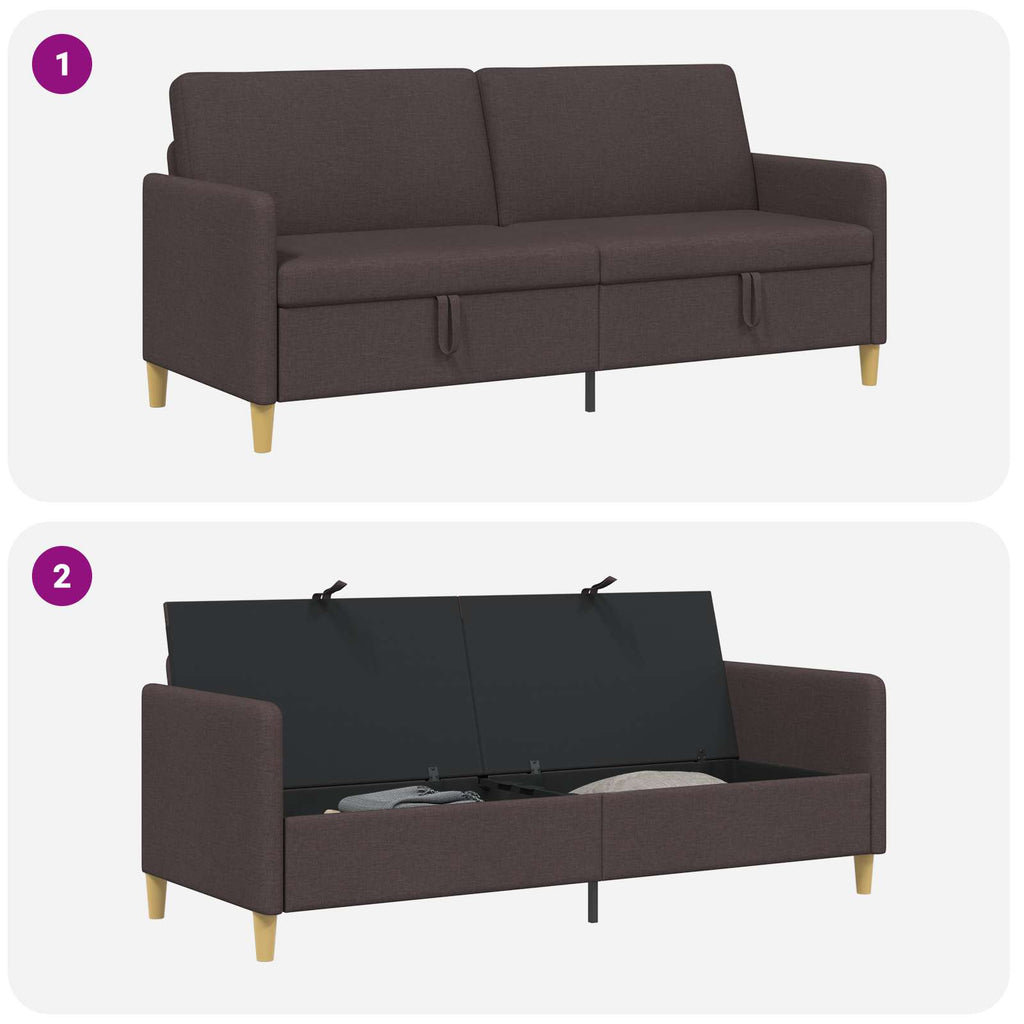 vidaXL Sofa z miejscem do przechowywania Ciemny brąz 192 x 78 x 87 cm
