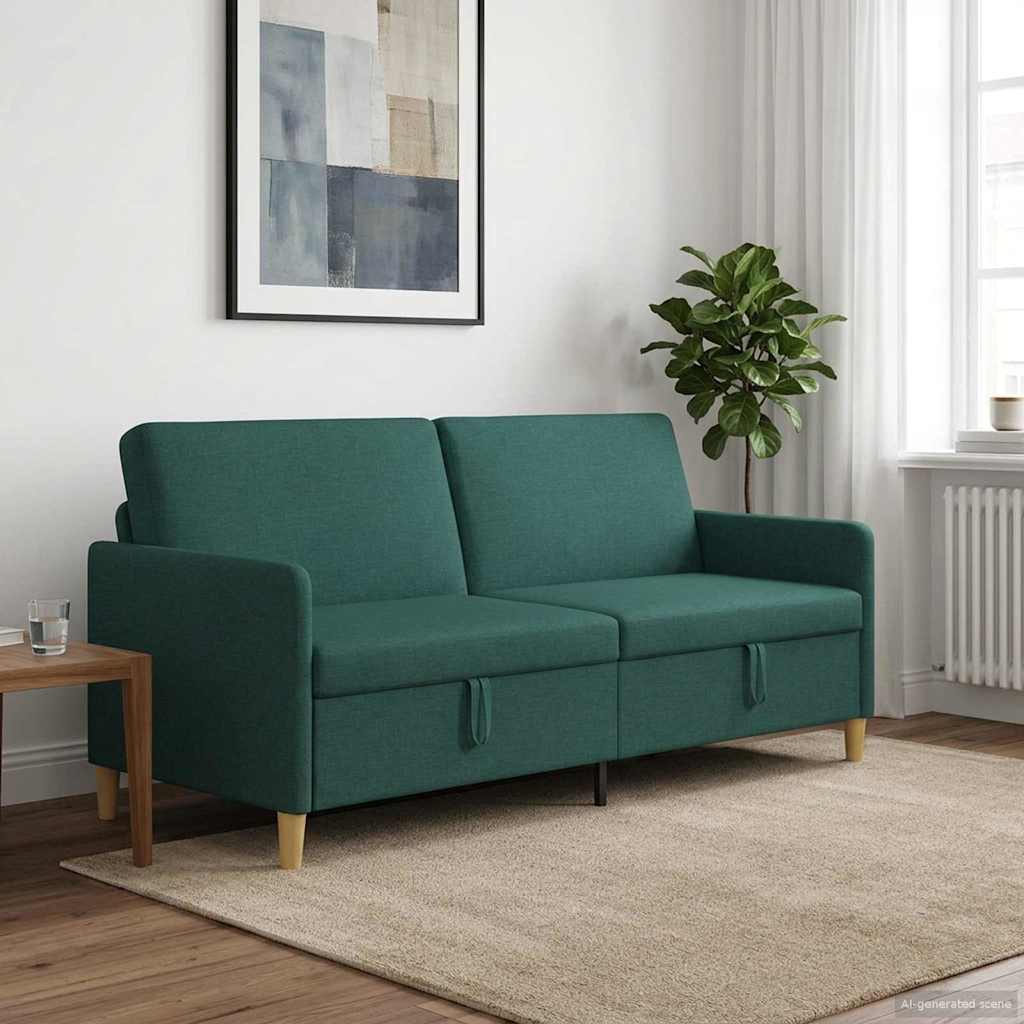 vidaXL Sofa z miejscem do przechowywania Ciemnozielony