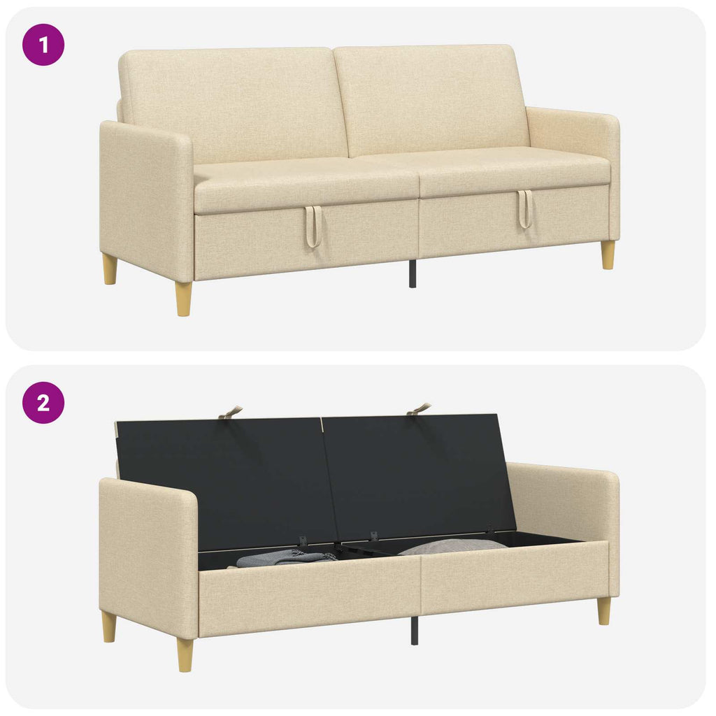 vidaXL Sofa z miejscem do przechowywania kremowy 192 x 78 x 87 cm
