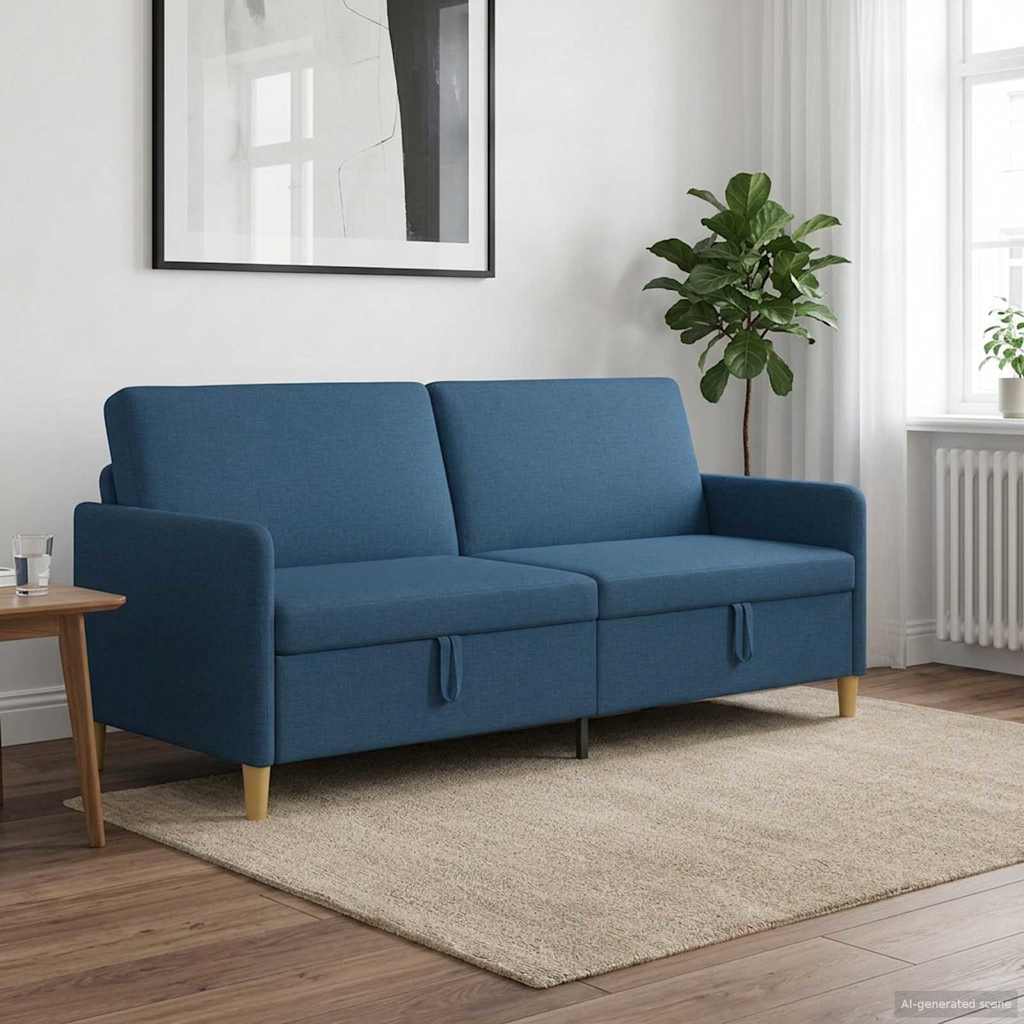 vidaXL Sofa z miejscem do przechowywania niebieski 192 x 78 x 87 cm