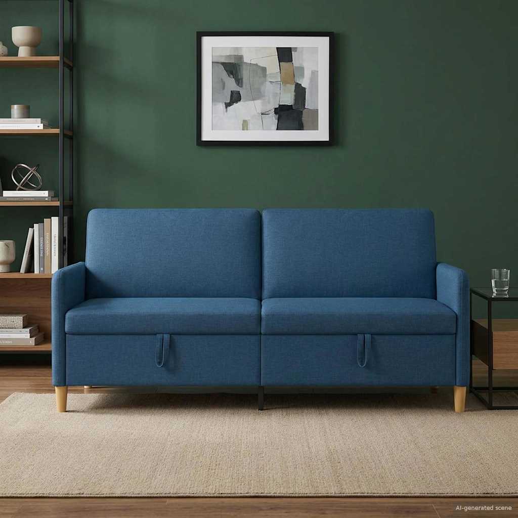 vidaXL Sofa z miejscem do przechowywania niebieski 192 x 78 x 87 cm