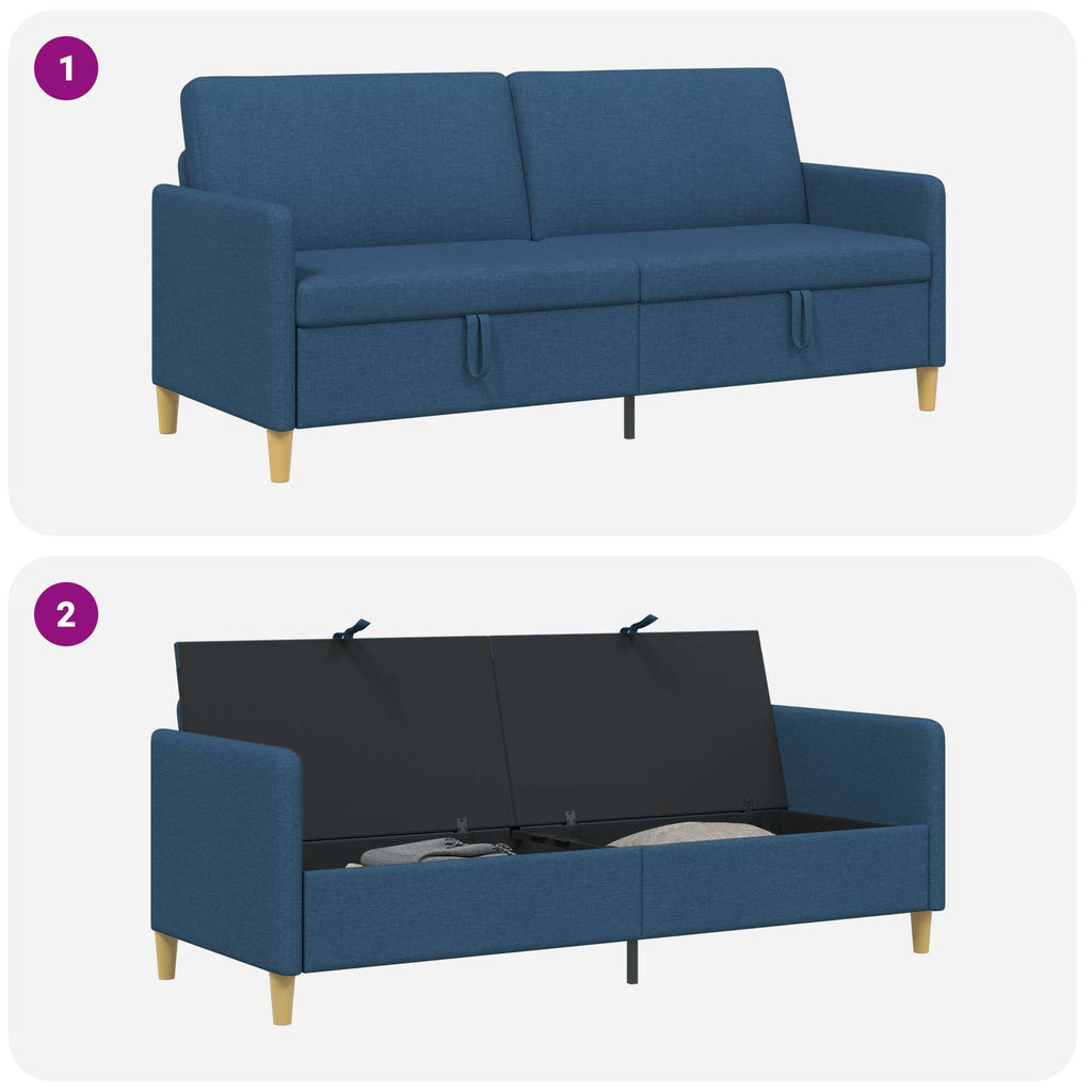 vidaXL Sofa z miejscem do przechowywania niebieski 192 x 78 x 87 cm