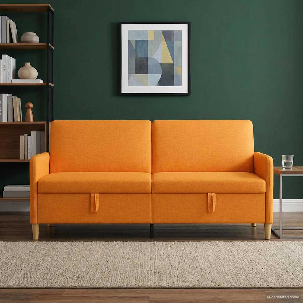 vidaXL Sofa z miejscem do przechowywania Ciemny Żółty 192 x 78 x 87 cm