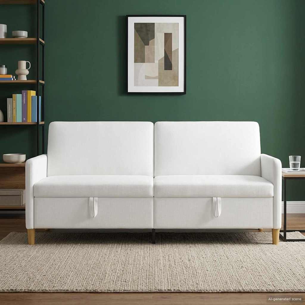 vidaXL Sofa z miejscem do przechowywania Biały 192 x 78 x 87 cm