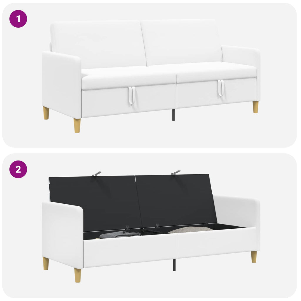 vidaXL Sofa z miejscem do przechowywania Biały 192 x 78 x 87 cm