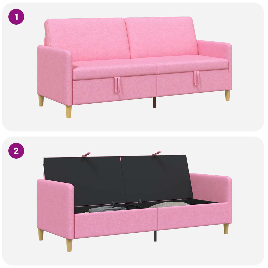 vidaXL Sofa z miejscem do przechowywania różowy 192 x 78 x 87 cm
