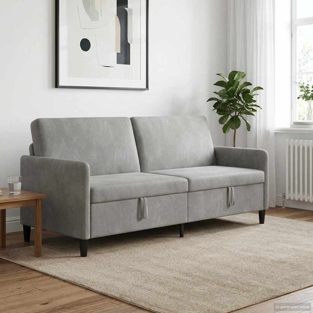 vidaXL Sofa z miejscem do przechowywania jasnoszary 192 x 78 x 87 cm
