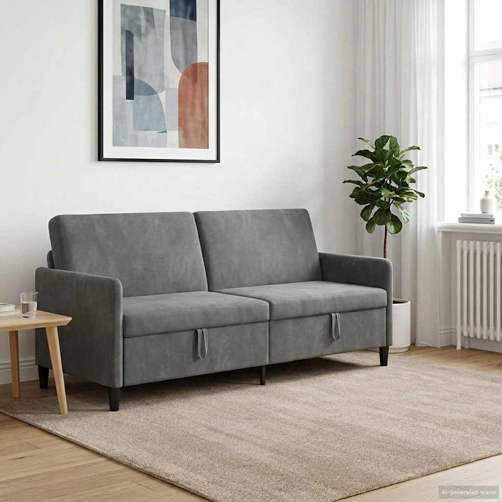 vidaXL Sofa z miejscem do przechowywania ciemnoszary 192 x 78 x 87 cm