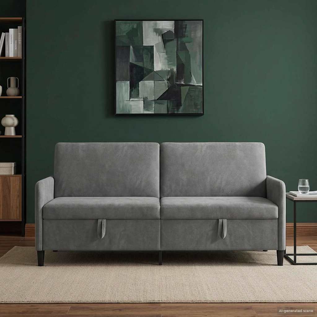 vidaXL Sofa z miejscem do przechowywania ciemnoszary 192 x 78 x 87 cm