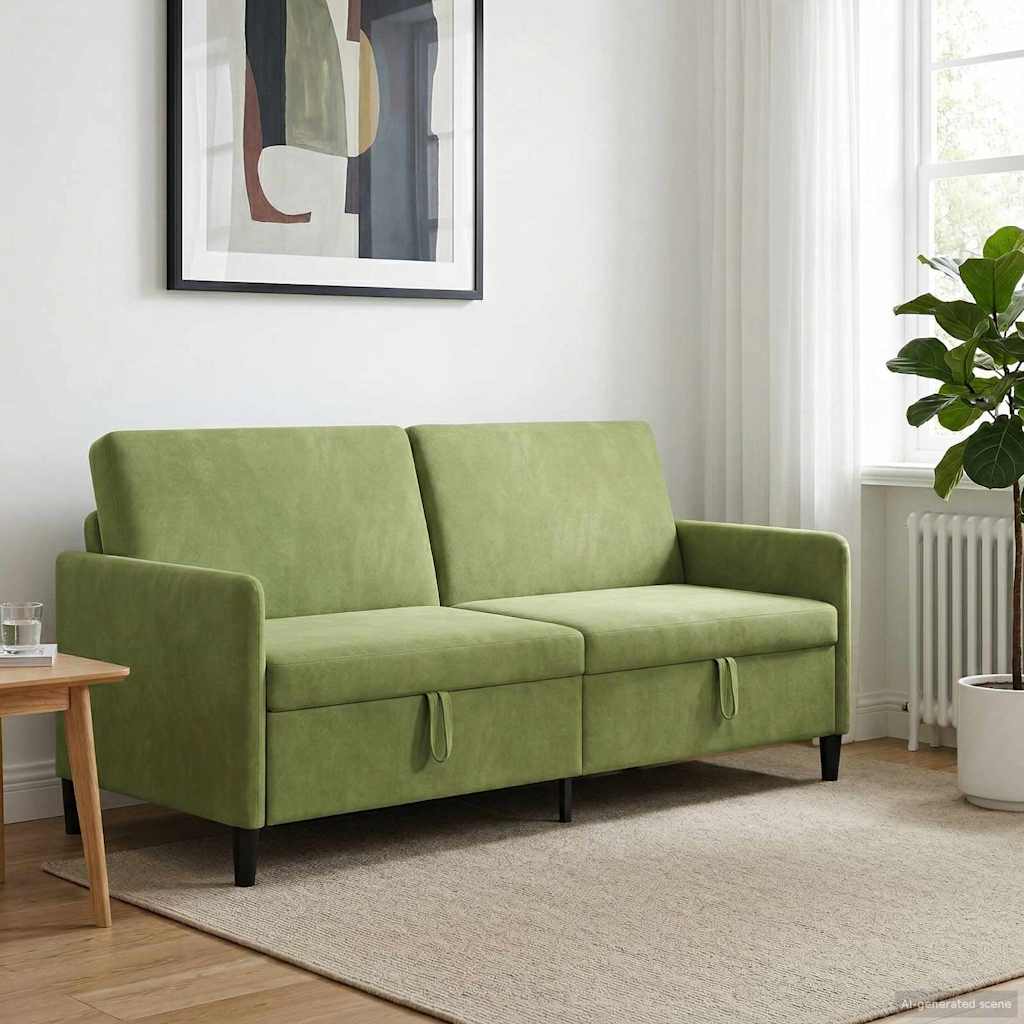 vidaXL Sofa z miejscem do przechowywania Jasnozielony 192 x 78 x 87 cm