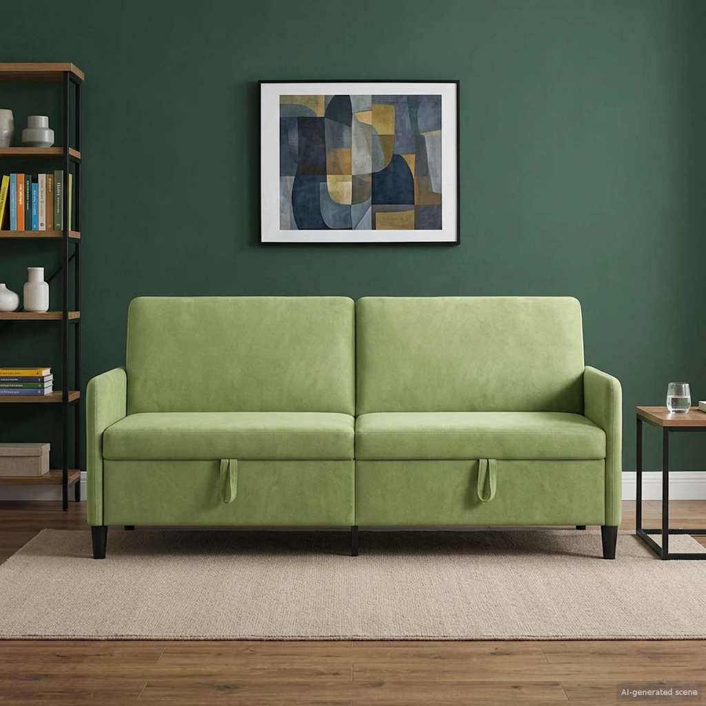 vidaXL Sofa z miejscem do przechowywania Jasnozielony 192 x 78 x 87 cm