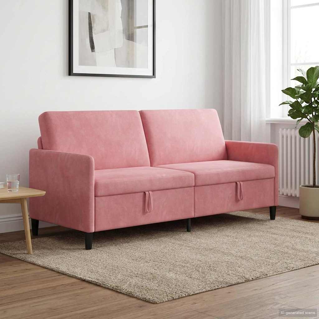 vidaXL Sofa z miejscem do przechowywania różowy 192 x 78 x 87 cm