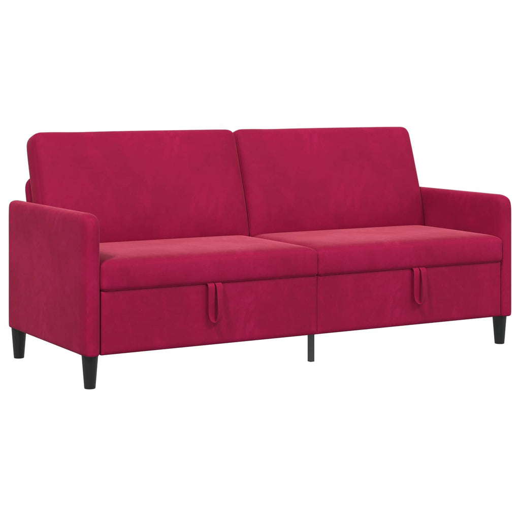 vidaXL Sofa z miejscem do przechowywania Czerwone wino Poliester