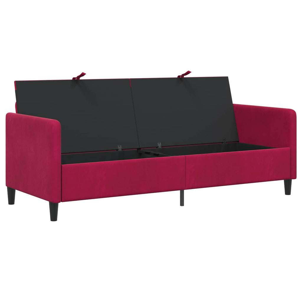 vidaXL Sofa z miejscem do przechowywania Czerwone wino Poliester