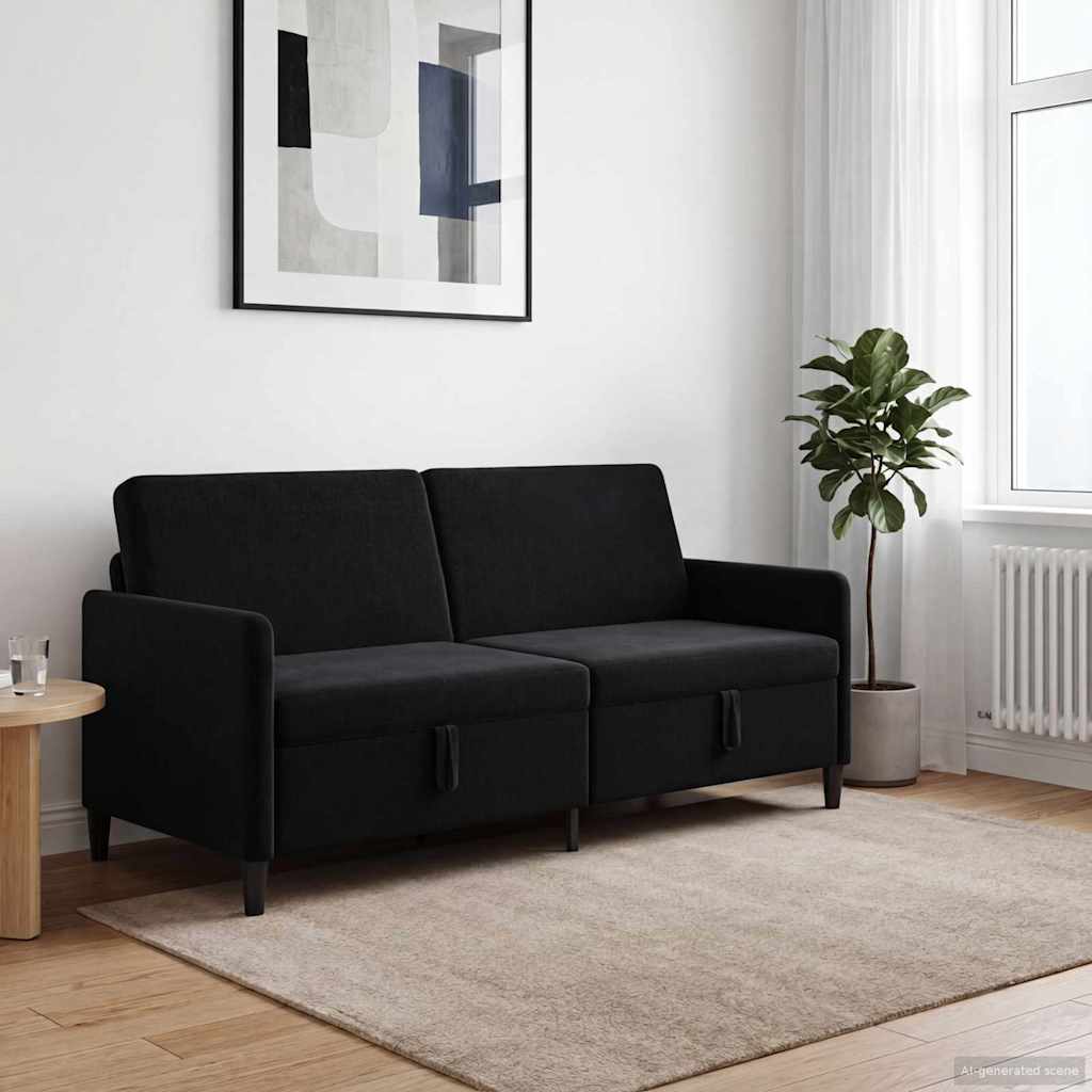 vidaXL Sofa z miejscem do przechowywania Czarny 192 x 78 x 87 cm