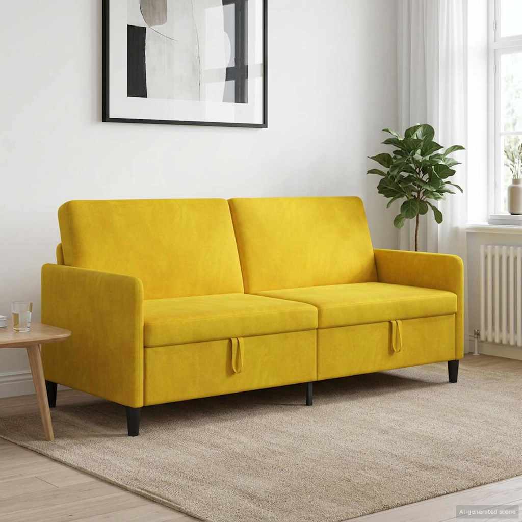 vidaXL Sofa z miejscem do przechowywania żółty 192 x 78 x 87 cm