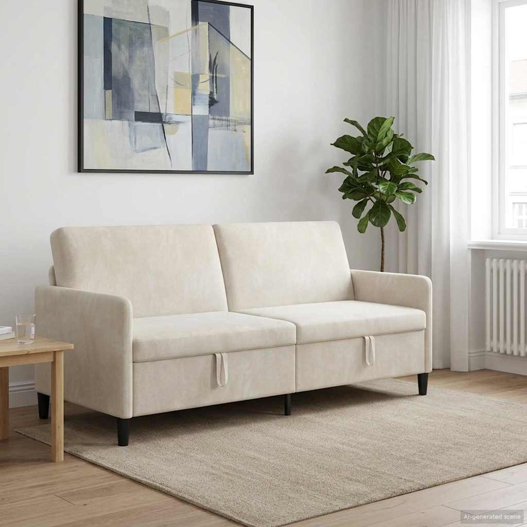 vidaXL Sofa z miejscem do przechowywania kremowy 192 x 78 x 87 cm