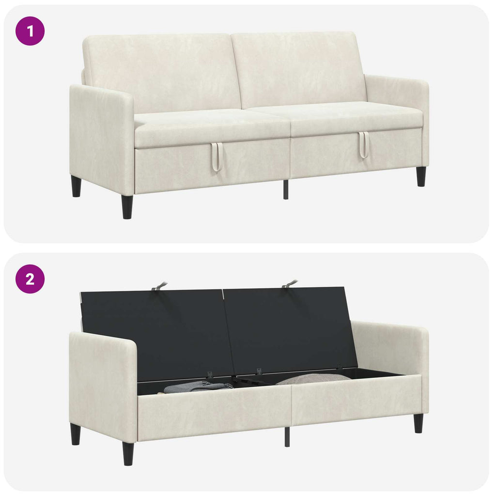 vidaXL Sofa z miejscem do przechowywania kremowy 192 x 78 x 87 cm