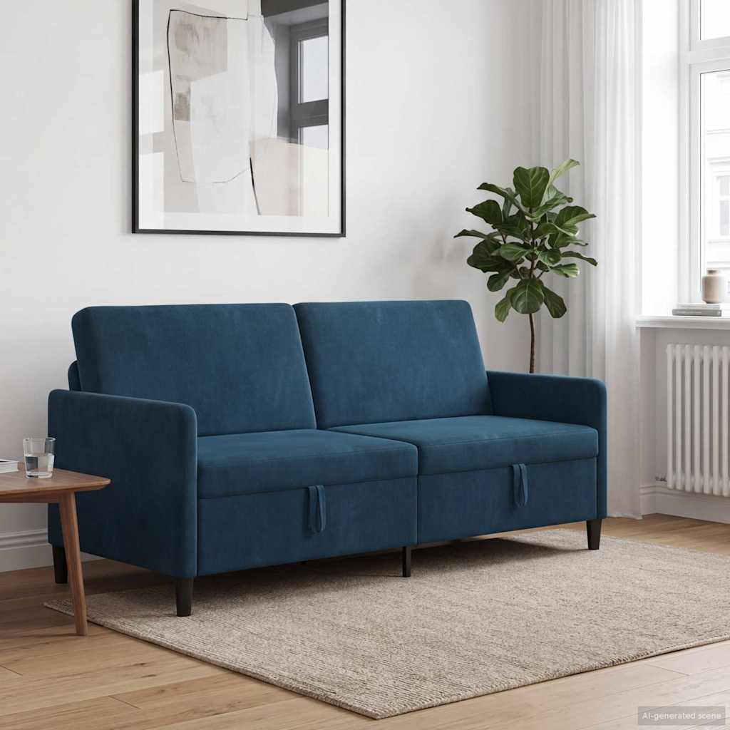 vidaXL Sofa z miejscem do przechowywania niebieski 192 x 78 x 87 cm