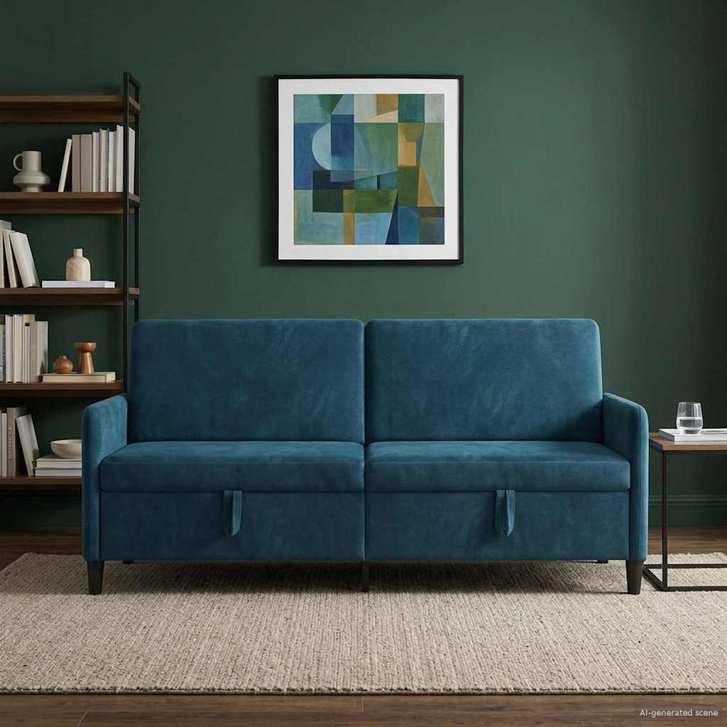 vidaXL Sofa z miejscem do przechowywania niebieski 192 x 78 x 87 cm