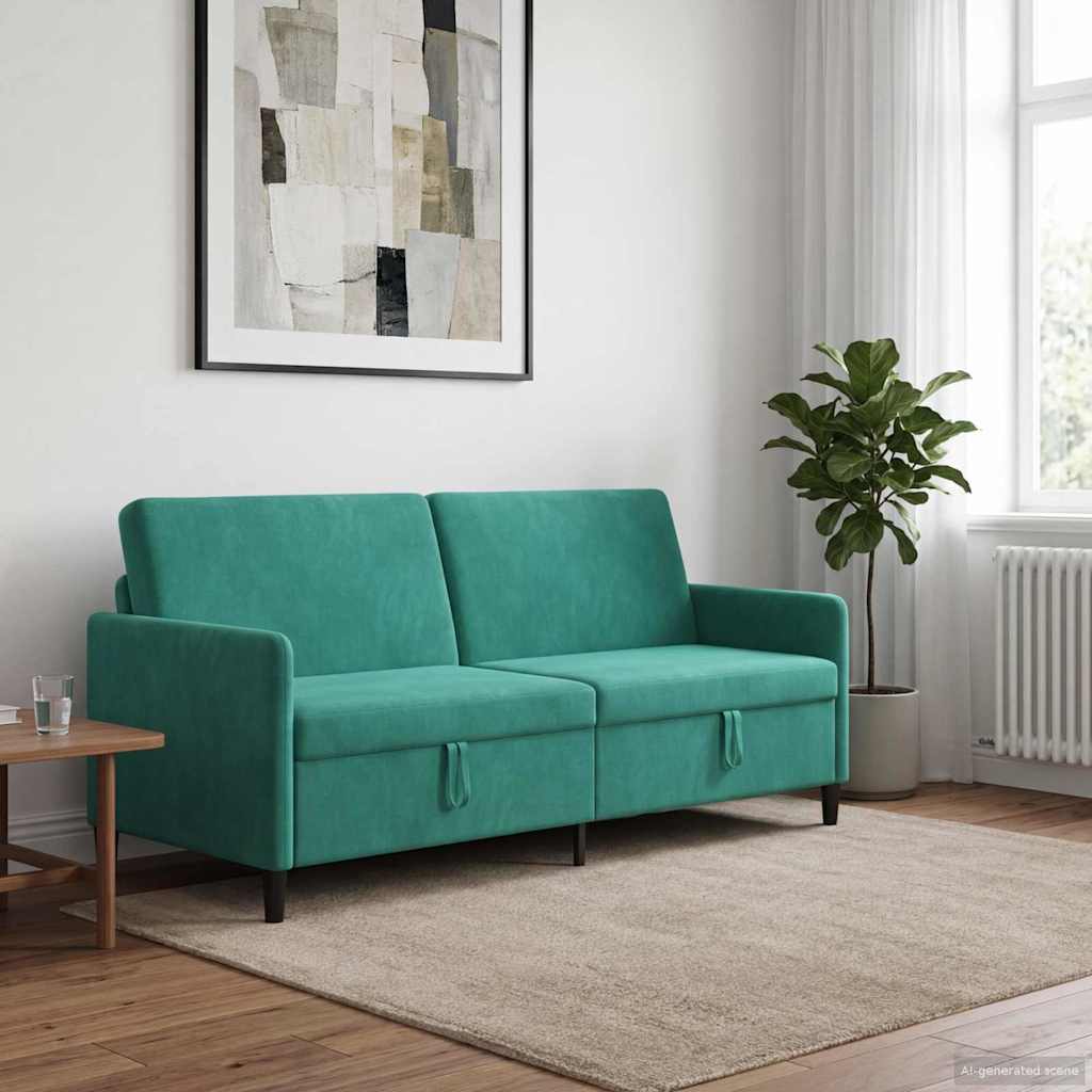 vidaXL Sofa z miejscem do przechowywania Turkusowy 192 x 78 x 87 cm