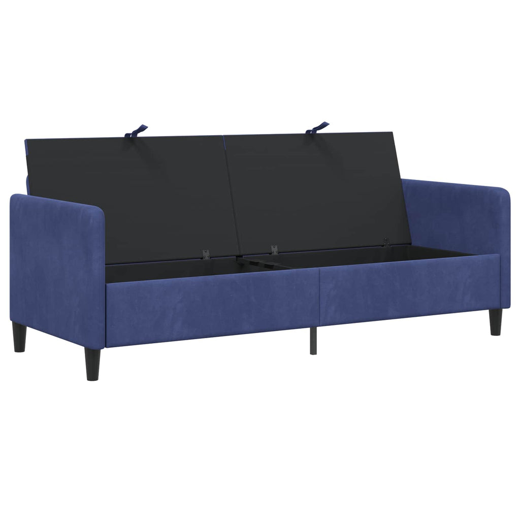 vidaXL Sofa z miejscem do przechowywania Niebieski policyjny Poliester