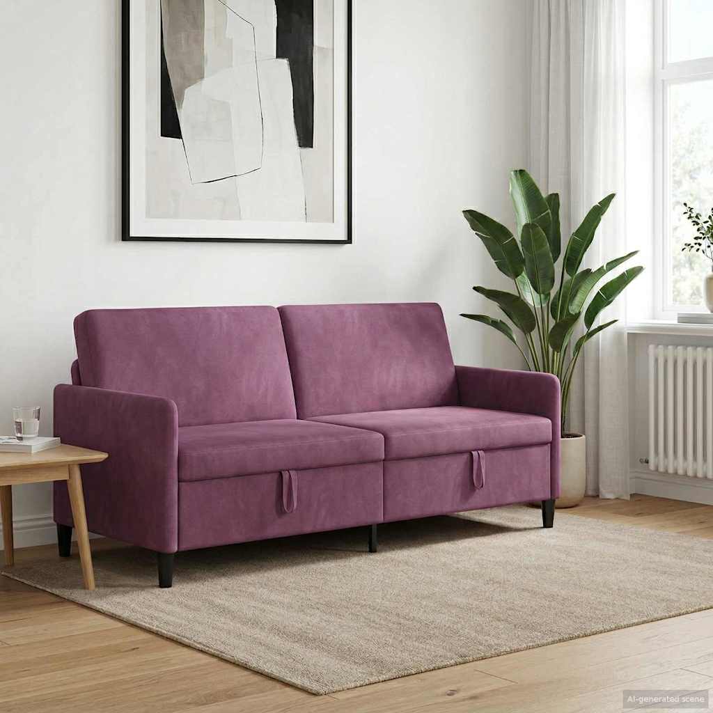 vidaXL Sofa z miejscem do przechowywania Fioletowy 192 x 78 x 87 cm