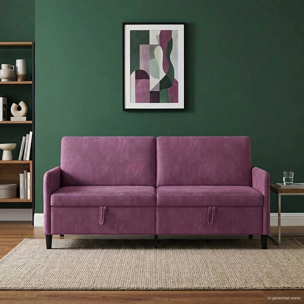 vidaXL Sofa z miejscem do przechowywania Fioletowy 192 x 78 x 87 cm