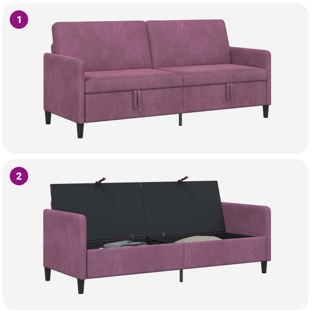 vidaXL Sofa z miejscem do przechowywania Fioletowy 192 x 78 x 87 cm