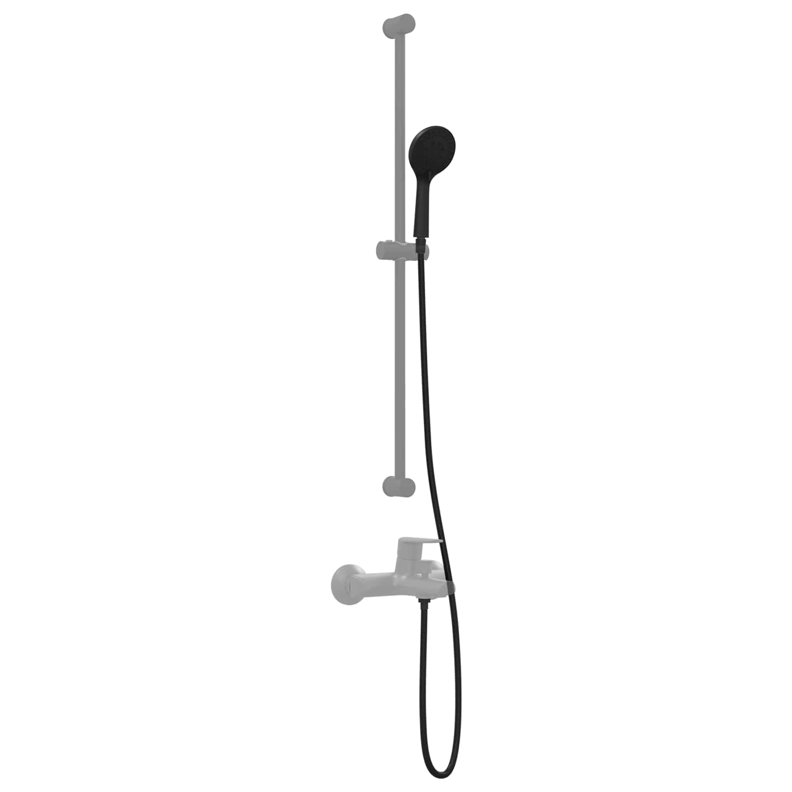 vidaXL Zestaw Główicy Prysznicowej Czarny 150 cm Stal nierdzewna