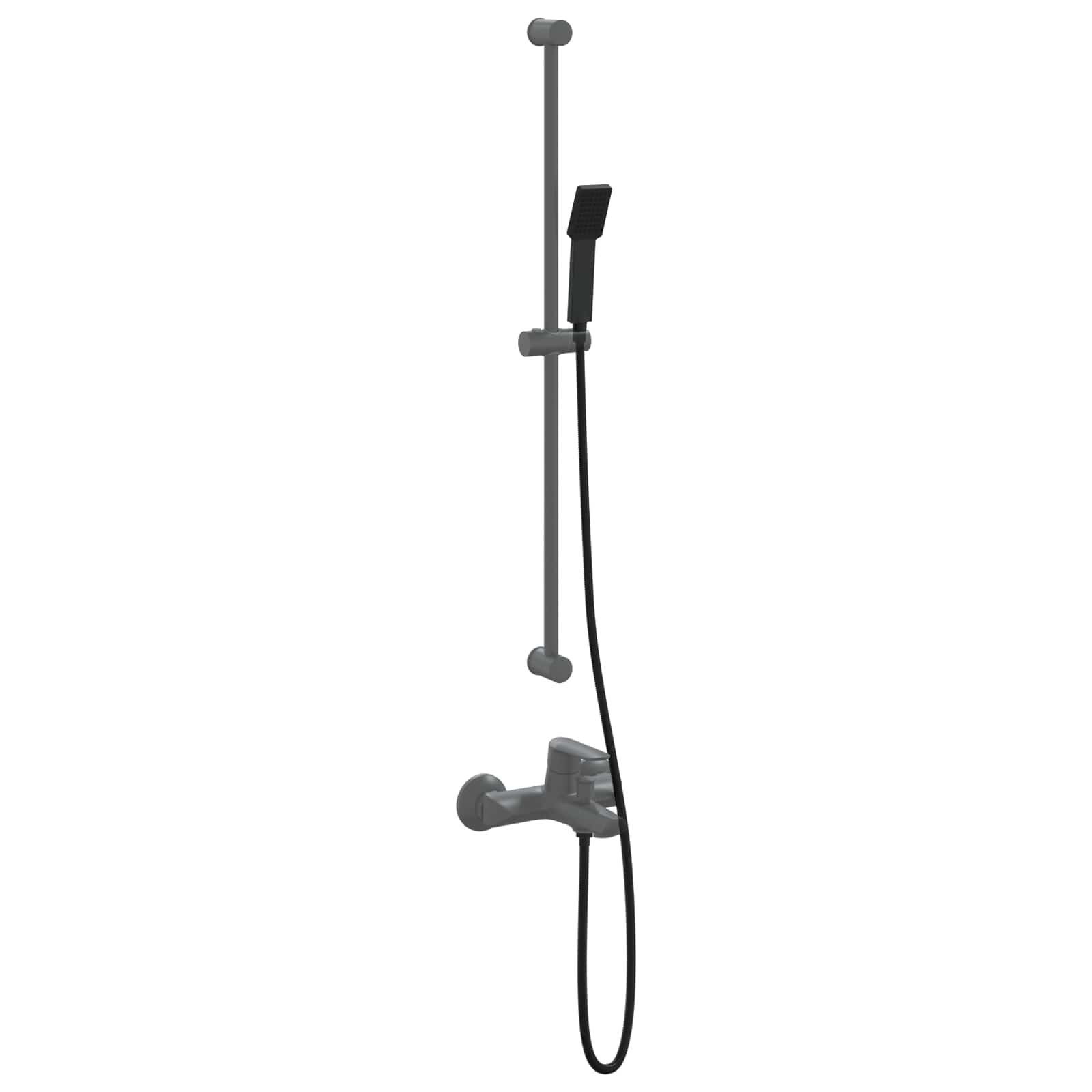vidaXL Zestaw Główicy Prysznicowej Czarny 150 cm Stal nierdzewna