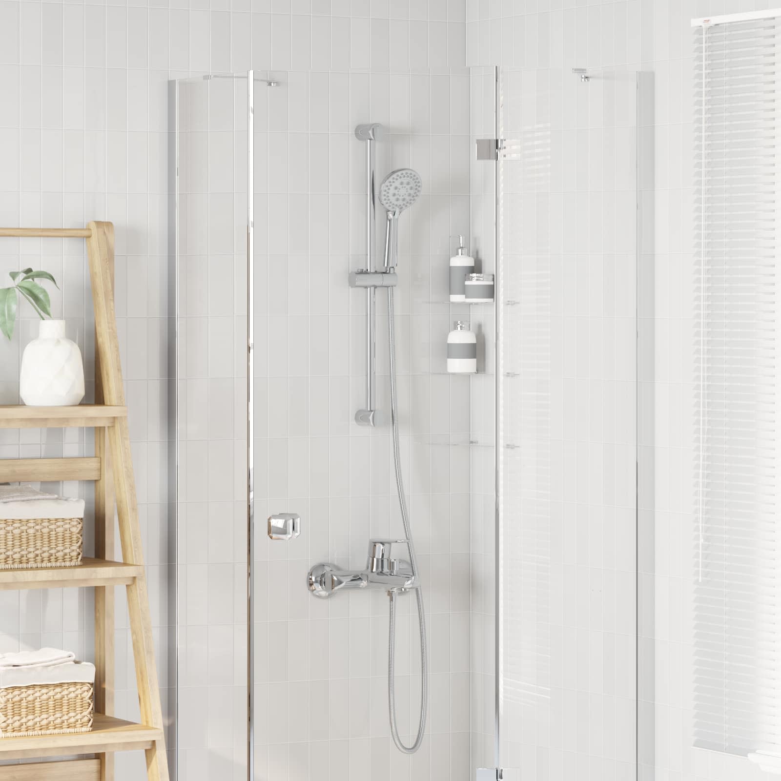 vidaXL Zestaw systemu prysznicowego chromowany 70 cm Stal nierdzewna