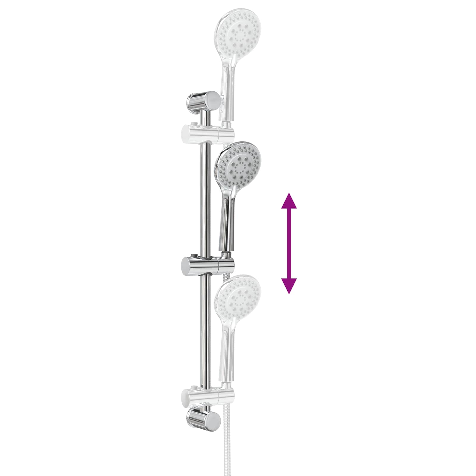 vidaXL Zestaw systemu prysznicowego chromowany 70 cm Stal nierdzewna