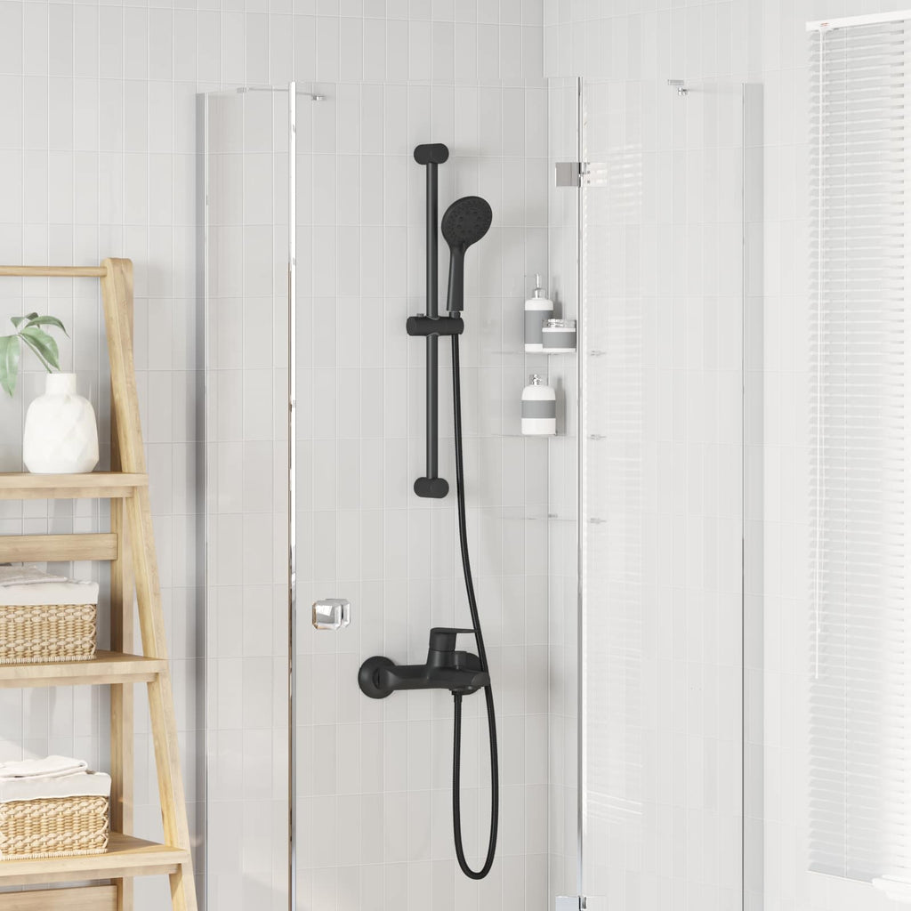 vidaXL Zestaw systemu prysznicowego Czarny 70 cm Stal nierdzewna