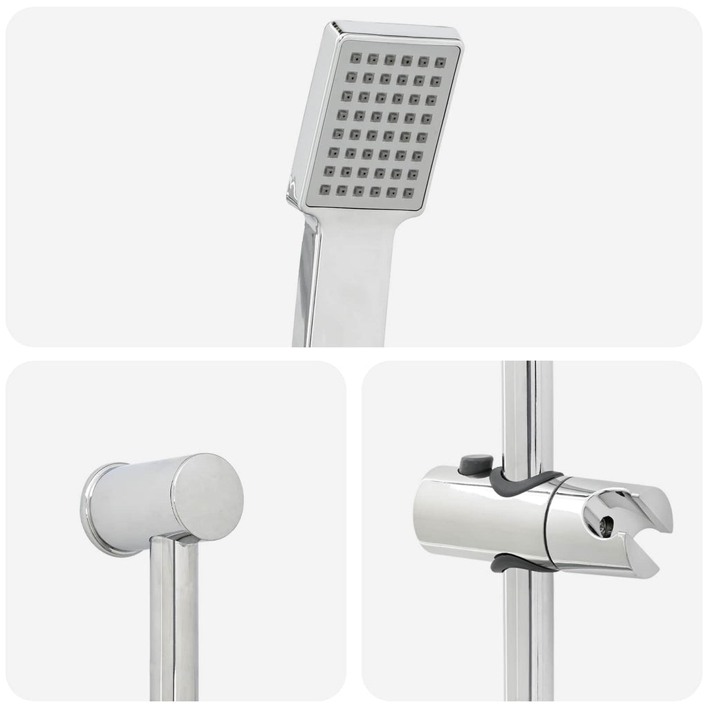 vidaXL Zestaw systemu prysznicowego chromowany 70 cm Stal nierdzewna