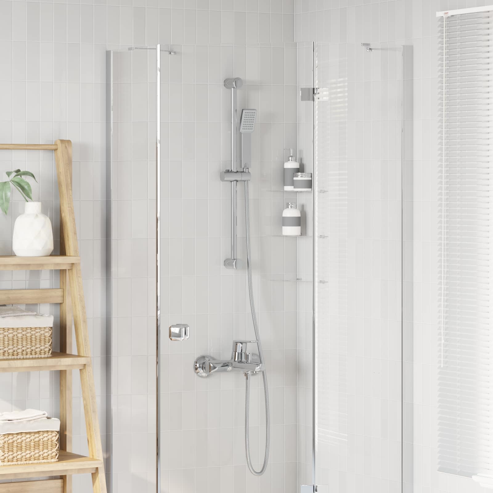 vidaXL Zestaw systemu prysznicowego chromowany 70 cm Stal nierdzewna