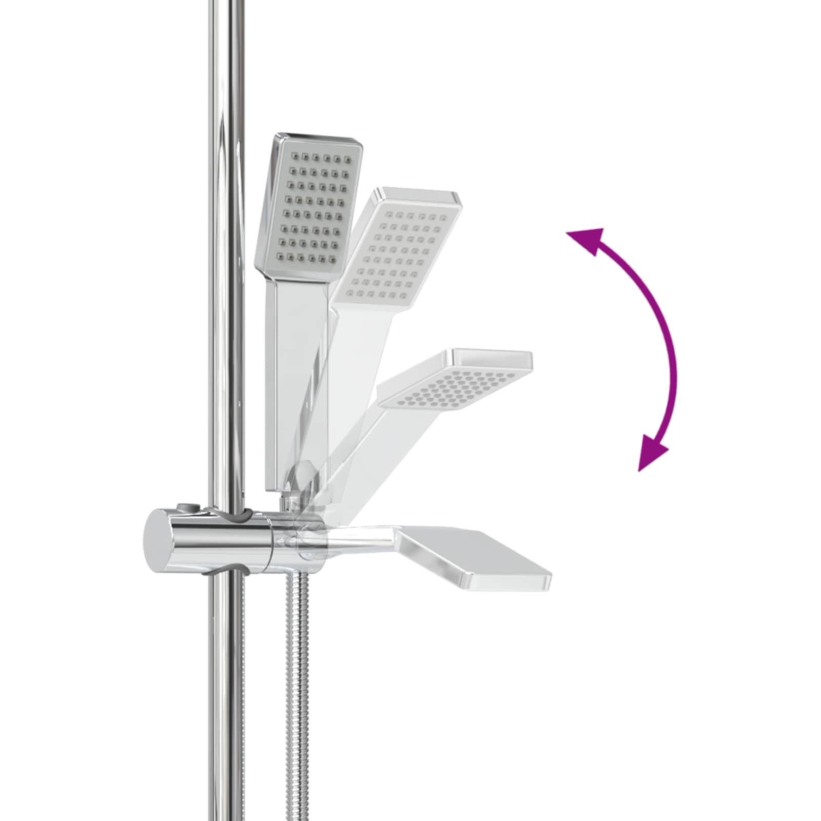 vidaXL Zestaw systemu prysznicowego chromowany 70 cm Stal nierdzewna