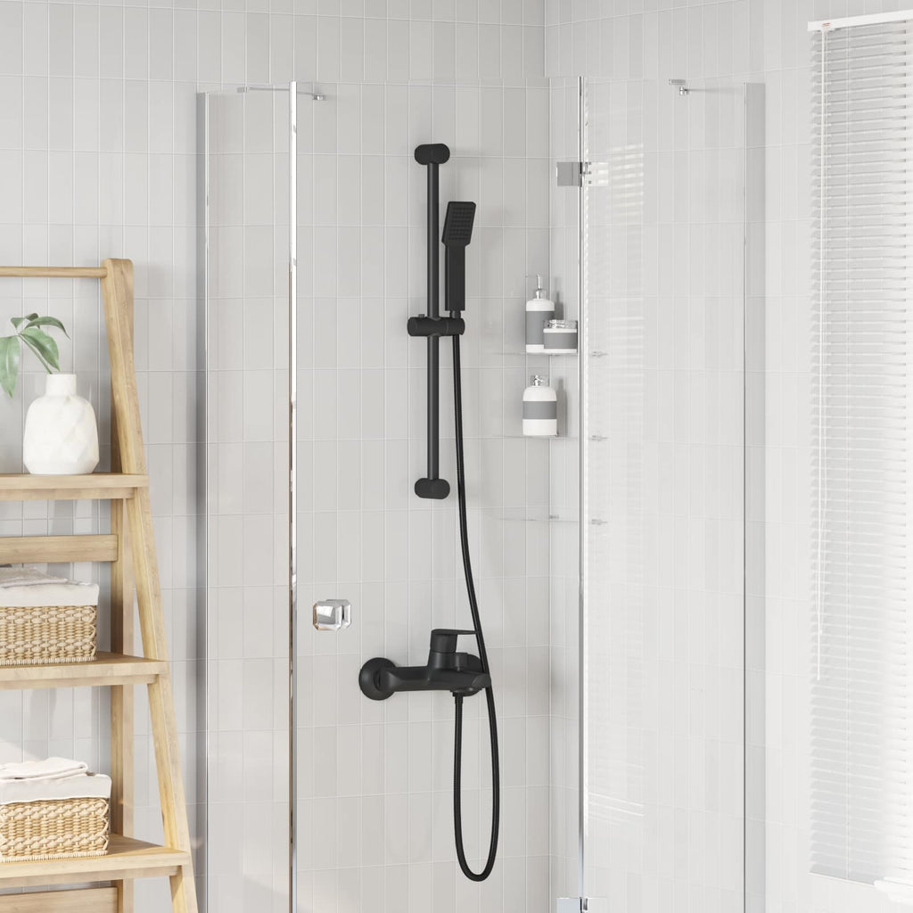 vidaXL Zestaw systemu prysznicowego Czarny 70 cm Stal nierdzewna