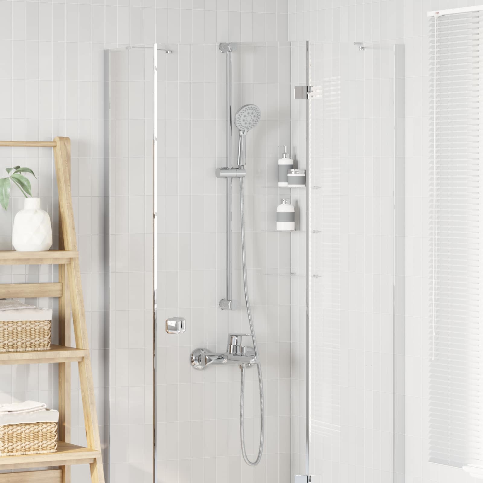 vidaXL Zestaw systemu prysznicowego chromowany 100 cm Stal nierdzewna